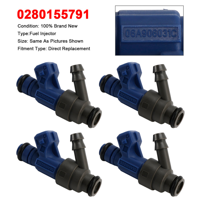 Volkswagen Golf Jetta Beetle 2.0L 1998-2001 0280155791 4PCS Fuel Injector