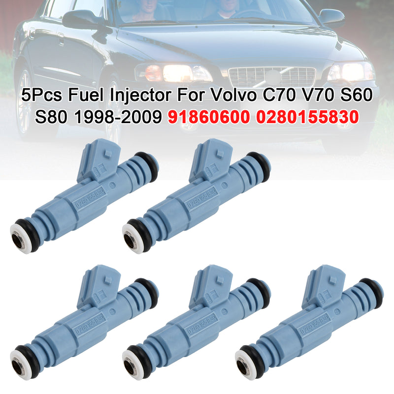 Volvo C70 V70 S60 S80 1998-2009 91860600 0280155830 5Pcs Fuel Injector