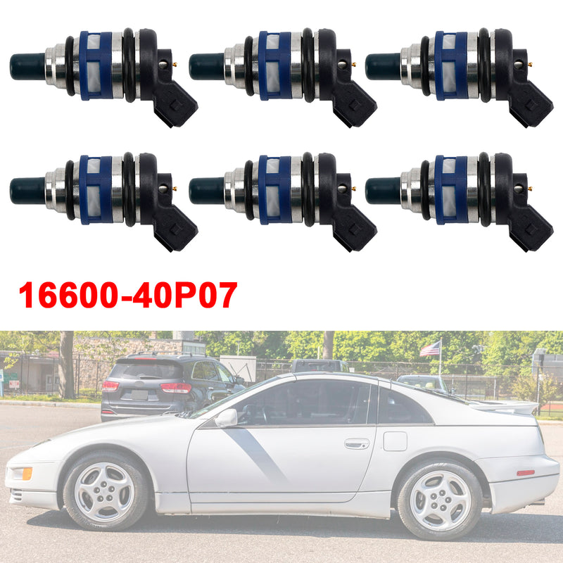 Nissan 300ZX Z32 3.0L TURBO V6 1989-1996 16600-40P07 6PCS Fuel Injector
