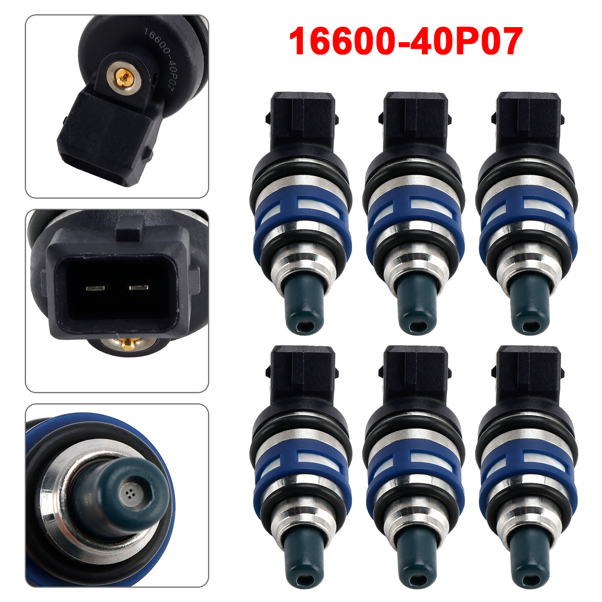 Nissan 300ZX Z32 3.0L TURBO V6 1989-1996 16600-40P07 6PCS Fuel Injector