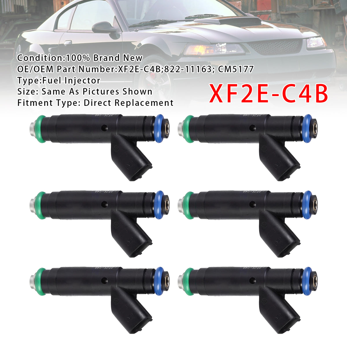 Ford Mustang Windstar 3.8L 3.9L V6 1999-2004 XF2E-C4B 6PCS Fuel Injector