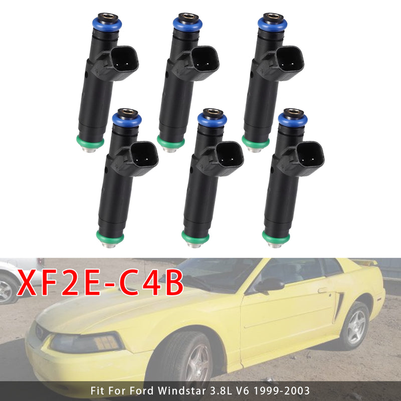 Ford Mustang Windstar 3.8L 3.9L V6 1999-2004 XF2E-C4B 6PCS Fuel Injector