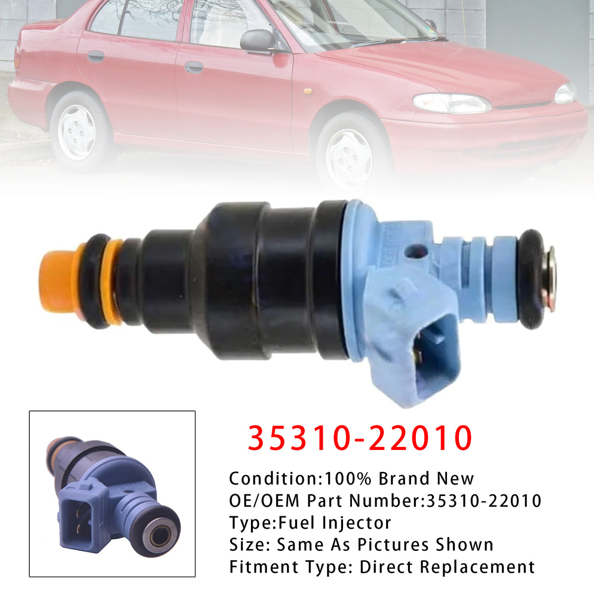 Hyundai Excel X3 1.5L 4 Cyl G4EK 1994-1999 35310-22010 1PCS Fuel Injector