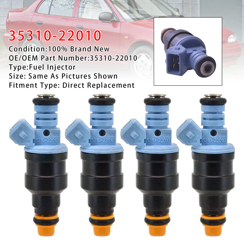 Hyundai Excel X3 1.5L 4 Cyl G4EK 1994-1999 35310-22010 4PCS Fuel Injector