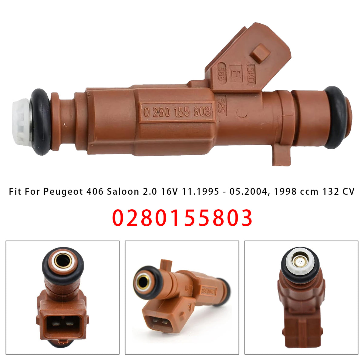 Peugeot 806 605 306 406 2.0 16V 0280155803 96288914 1PCS Fuel Injector