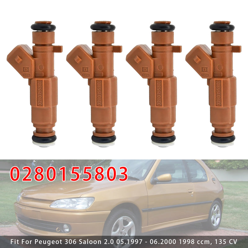 Peugeot 806 605 306 406 2.0 16V 0280155803 96288914 4PCS Fuel Injector