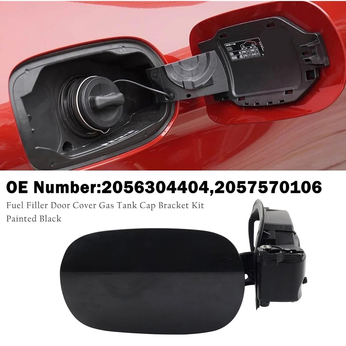 Mercedes Benz W205 C350 2015-2018 Fuel Gas Tank Cap Bracket Kit Painted 2056304404 2057570106