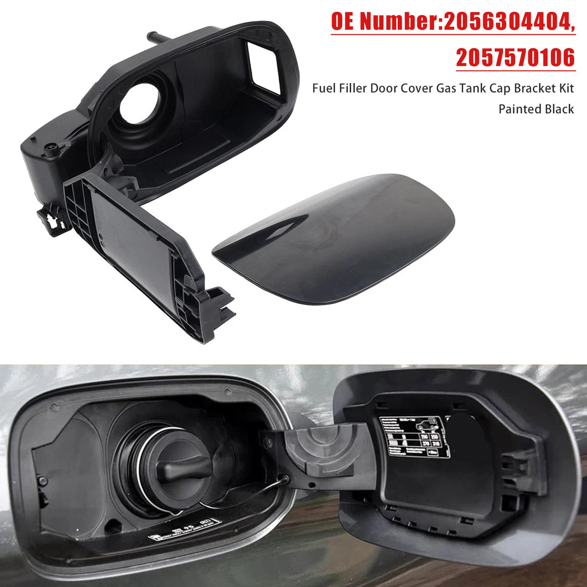 Mercedes Benz W205 C350 2015-2018 Fuel Gas Tank Cap Bracket Kit Painted 2056304404 2057570106