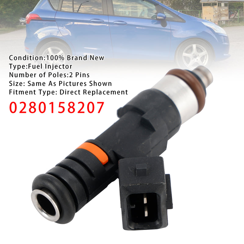 Ford Focus III Fiesta VI Mondeo IV 0280158207 1PCS Fuel Injector