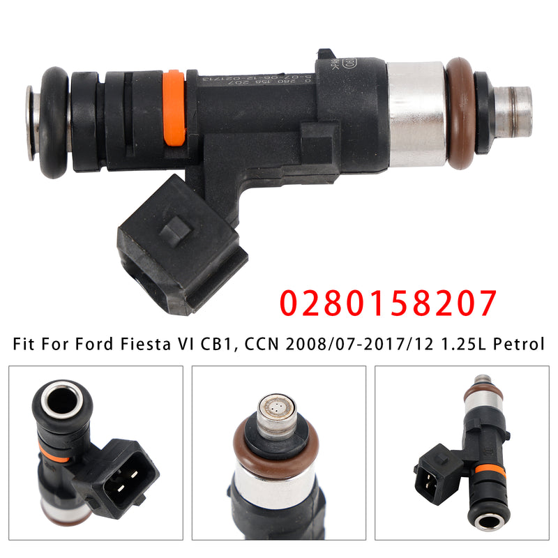 Ford Focus III Fiesta VI Mondeo IV 0280158207 1PCS Fuel Injector