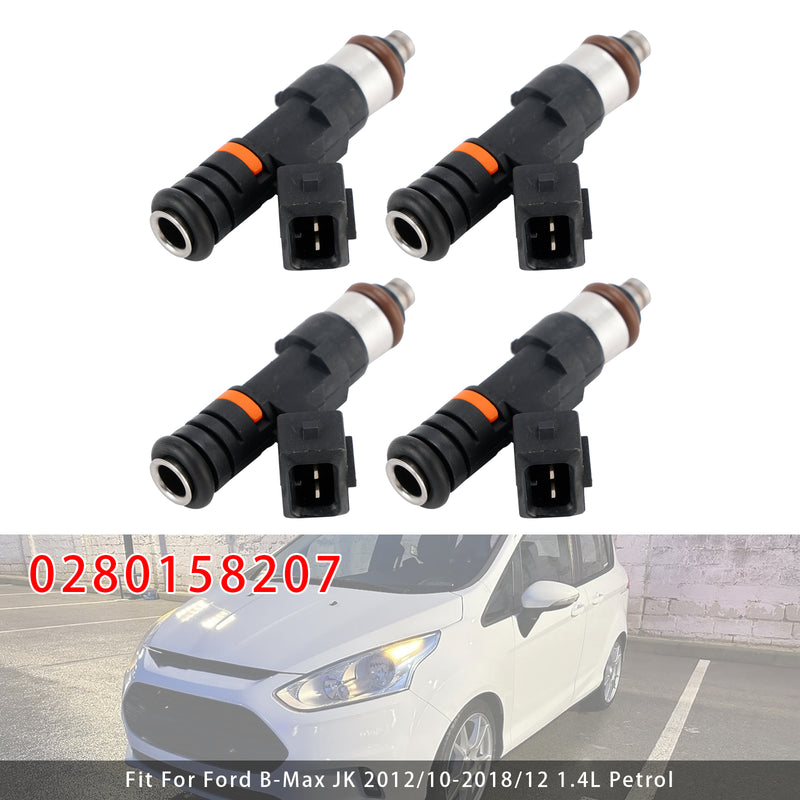 Ford Focus III Fiesta VI Mondeo IV 0280158207 4PCS Fuel Injector