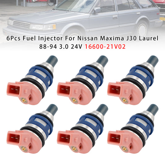 Nissan Maxima J30 Laurel 1988-1994 3.0 24V 16600-21V02 6PCS Fuel Injector