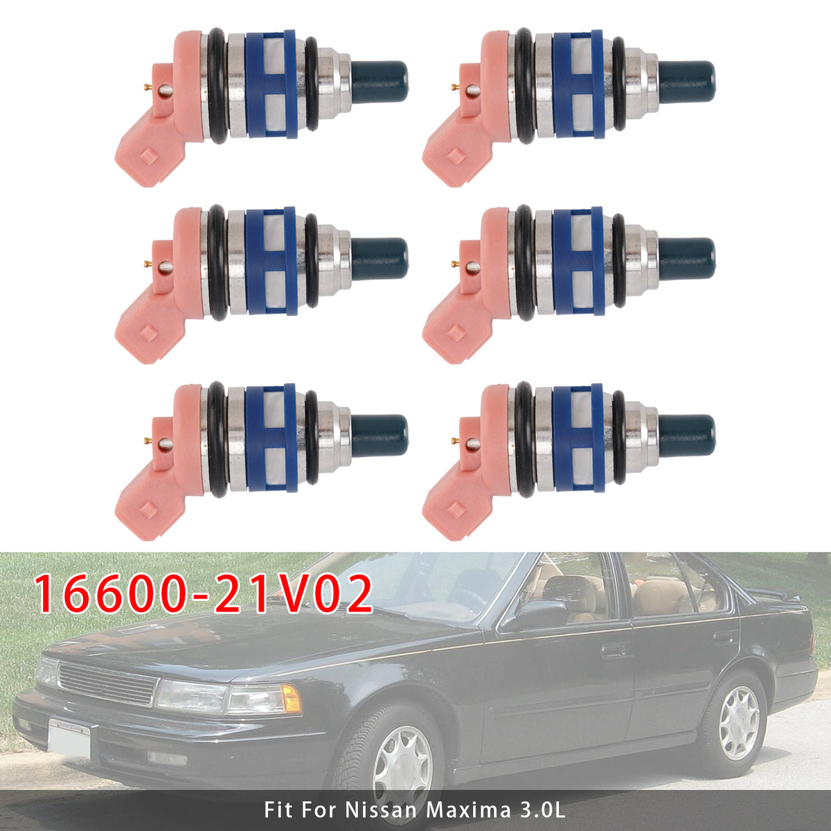 Nissan Maxima J30 Laurel 1988-1994 3.0 24V 16600-21V02 6PCS Fuel Injector
