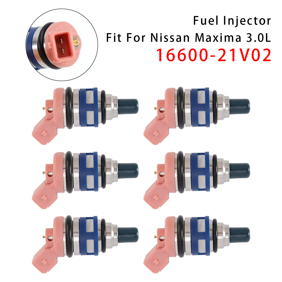 Nissan Maxima J30 Laurel 1988-1994 3.0 24V 16600-21V02 6PCS Fuel Injector