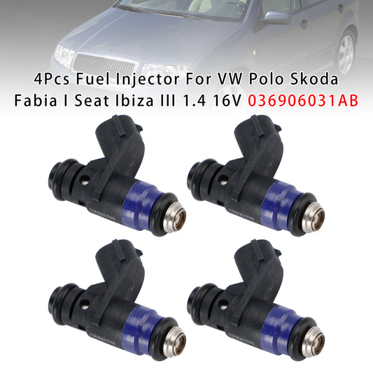 VW Polo Skoda Fabia I Seat Ibiza III 1.4 16V 036906031AB 4PCS Fuel Injector