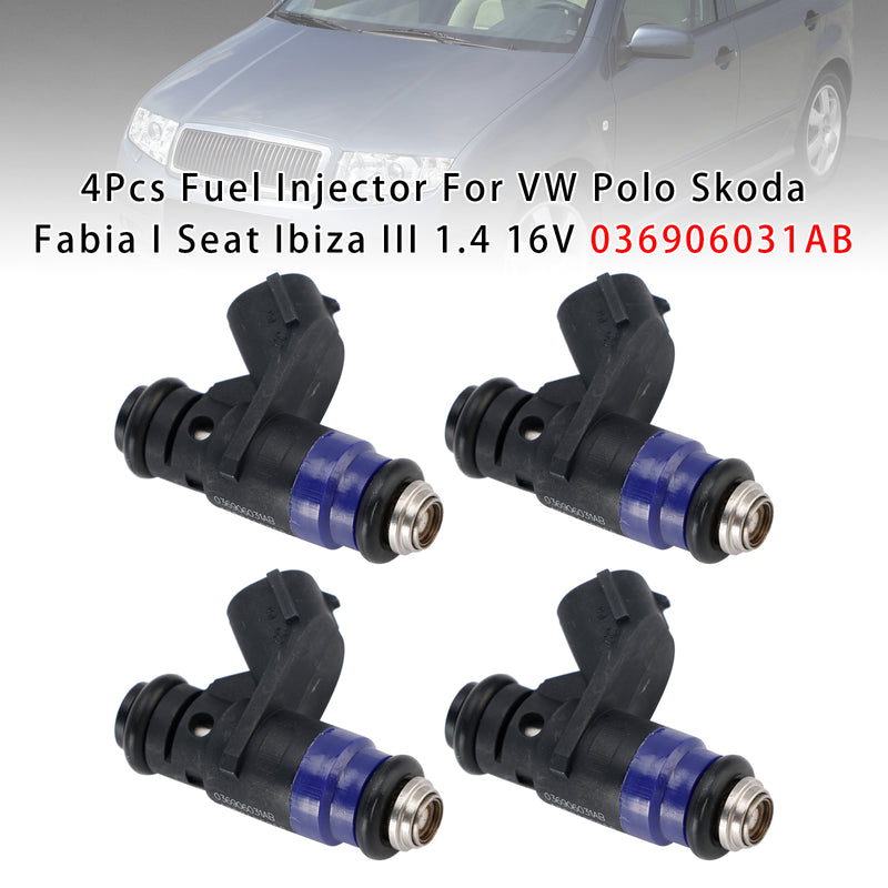 VW Polo Skoda Fabia I Seat Ibiza III 1.4 16V 036906031AB 4PCS Fuel Injector