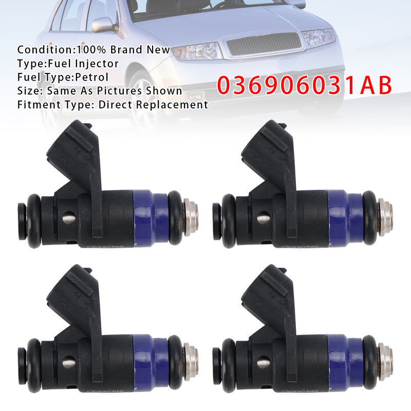 VW Polo Skoda Fabia I Seat Ibiza III 1.4 16V 036906031AB 4PCS Fuel Injector