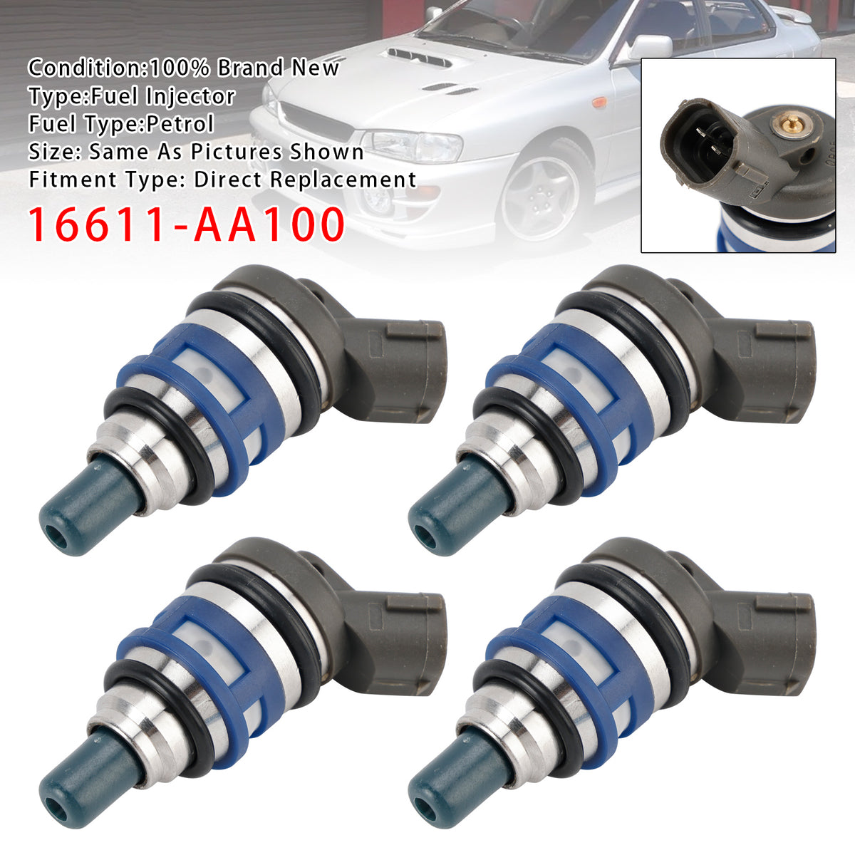 Subaru Impreza WRX GC8 1993-1999 16611-AA100 4PCS Fuel Injector
