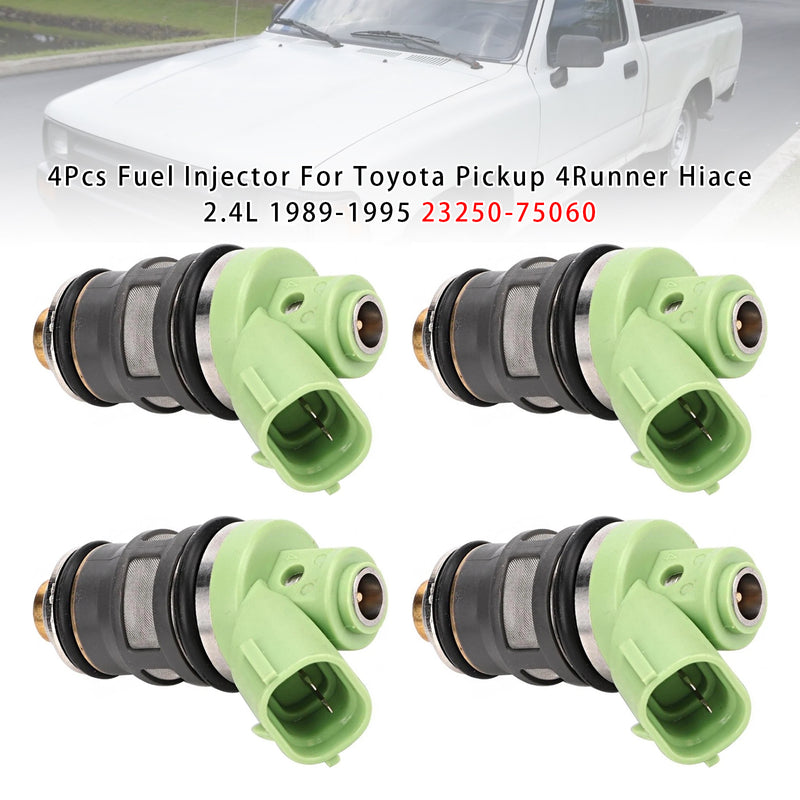 Toyota Pickup 4Runner Hiace 2.4L 1989-1995 23250-75060 4PCS Fuel Injector