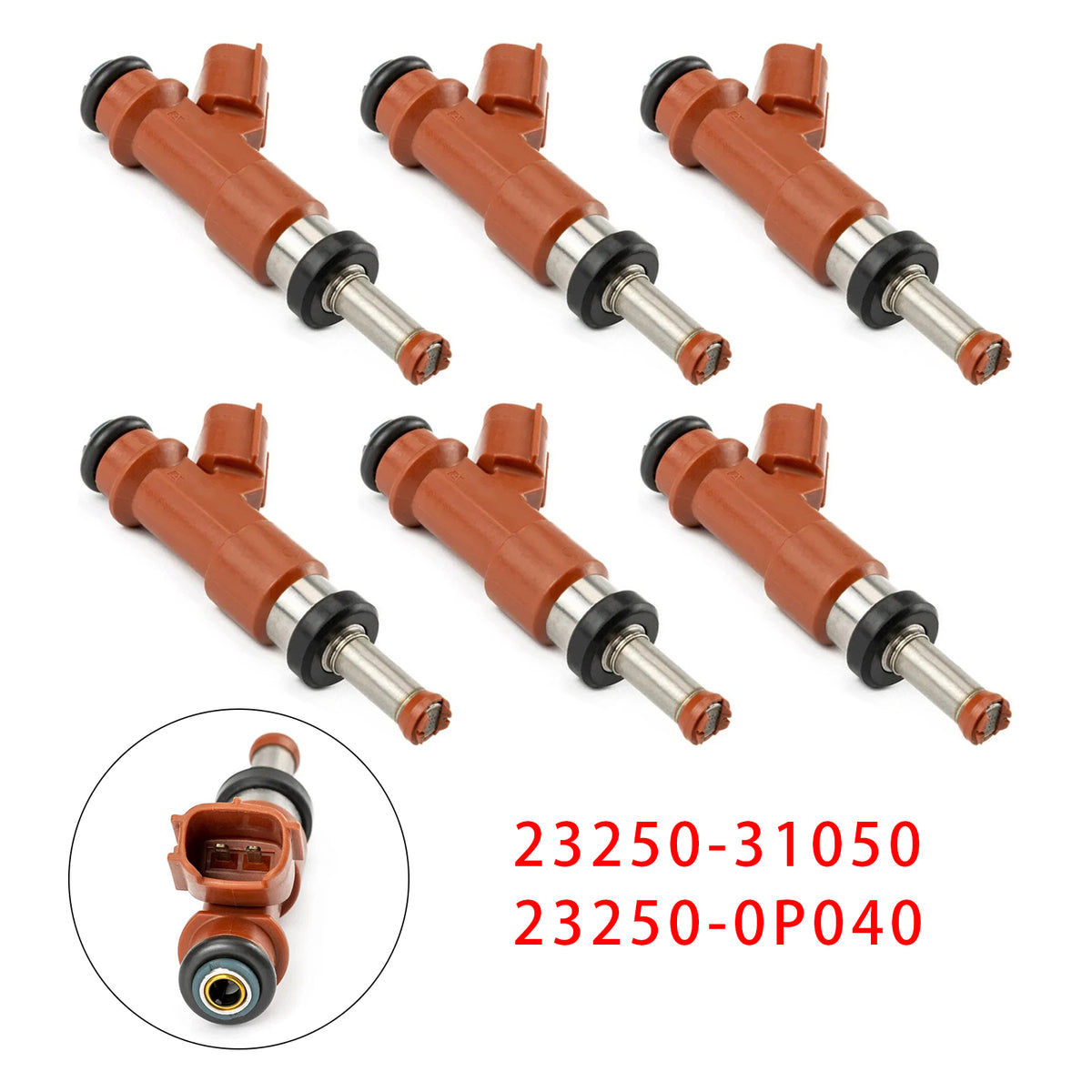 Toyota Camry Sienna Lexus RX350 3.5L V6 2007-2015 23250-31050 6PCS Fuel Injector