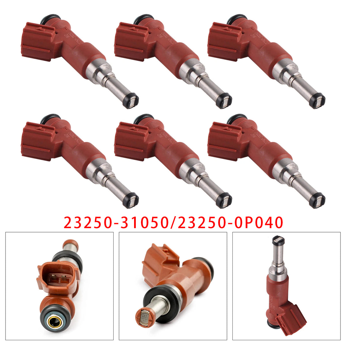 Toyota Camry Sienna Lexus RX350 3.5L V6 2007-2015 23250-31050 6PCS Fuel Injector
