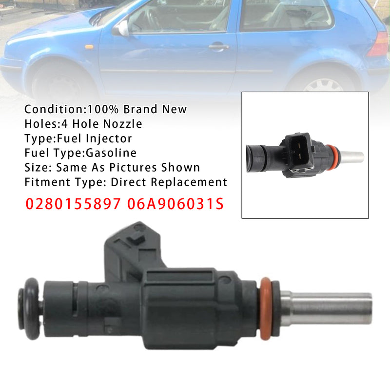 VW Golf IV Audi TT A3 Seat 1.8T 0280155897 06A906031S 1PCS Fuel Injector