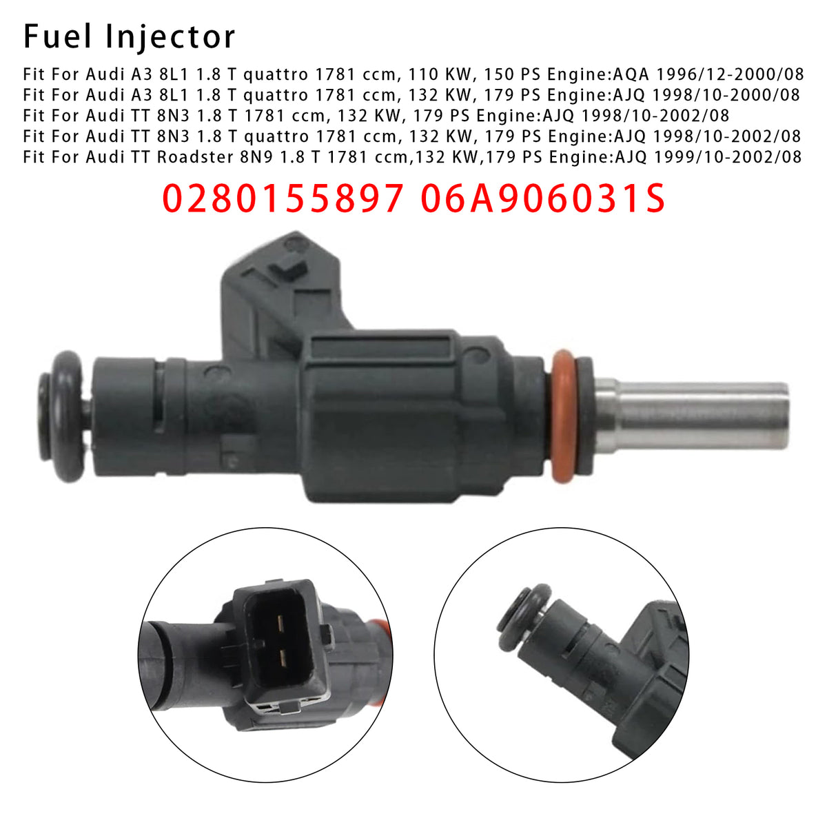 VW Golf IV Audi TT A3 Seat 1.8T 0280155897 06A906031S 1PCS Fuel Injector