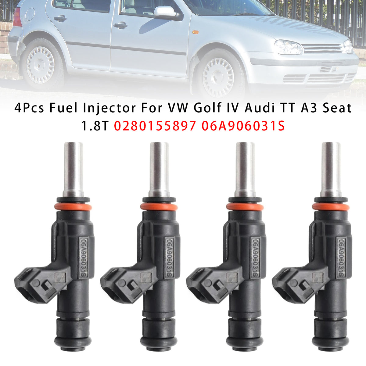 VW Golf IV Audi TT A3 Seat 1.8T 0280155897 06A906031S 4PCS Fuel Injector