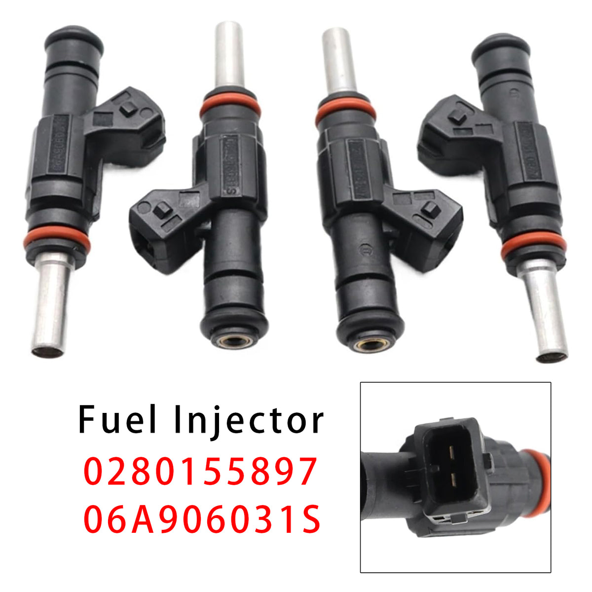 VW Golf IV Audi TT A3 Seat 1.8T 0280155897 06A906031S 4PCS Fuel Injector