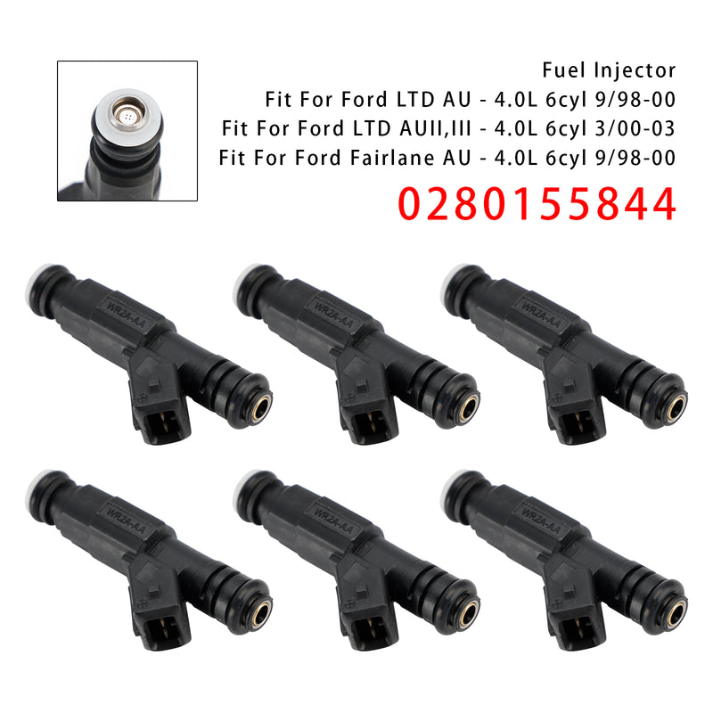 Ford Falcon AU 4.0L Jeep Cherokee Commander 0280155844 6PCS Fuel Injector