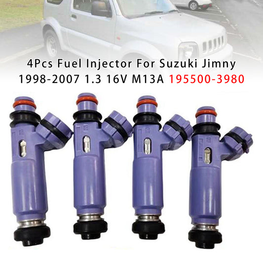 Suzuki Jimny 1998-2007 1.3 16V M13A 195500-3980 4PCS Fuel Injector