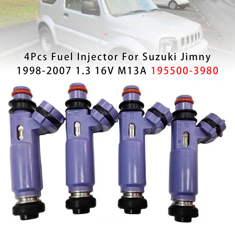 Suzuki Jimny 1998-2007 1.3 16V M13A 195500-3980 4PCS Fuel Injector
