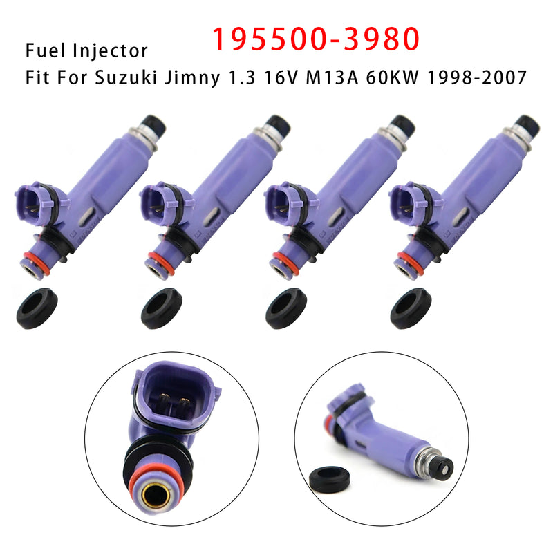 Suzuki Jimny 1998-2007 1.3 16V M13A 195500-3980 4PCS Fuel Injector