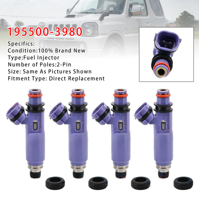 Suzuki Jimny 1998-2007 1.3 16V M13A 195500-3980 4PCS Fuel Injector