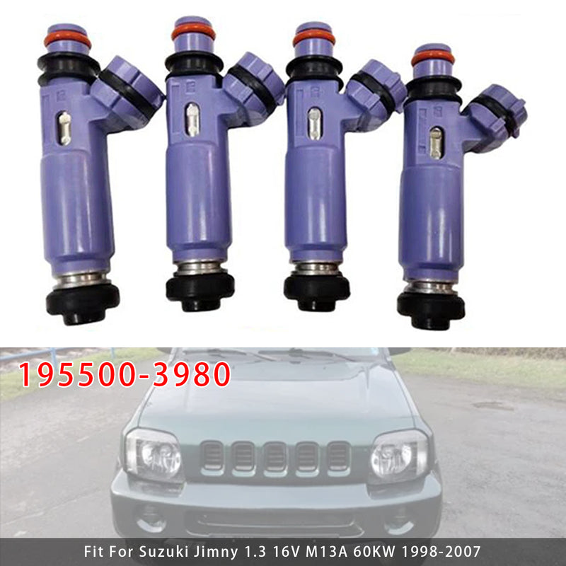 Suzuki Jimny 1998-2007 1.3 16V M13A 195500-3980 4PCS Fuel Injector