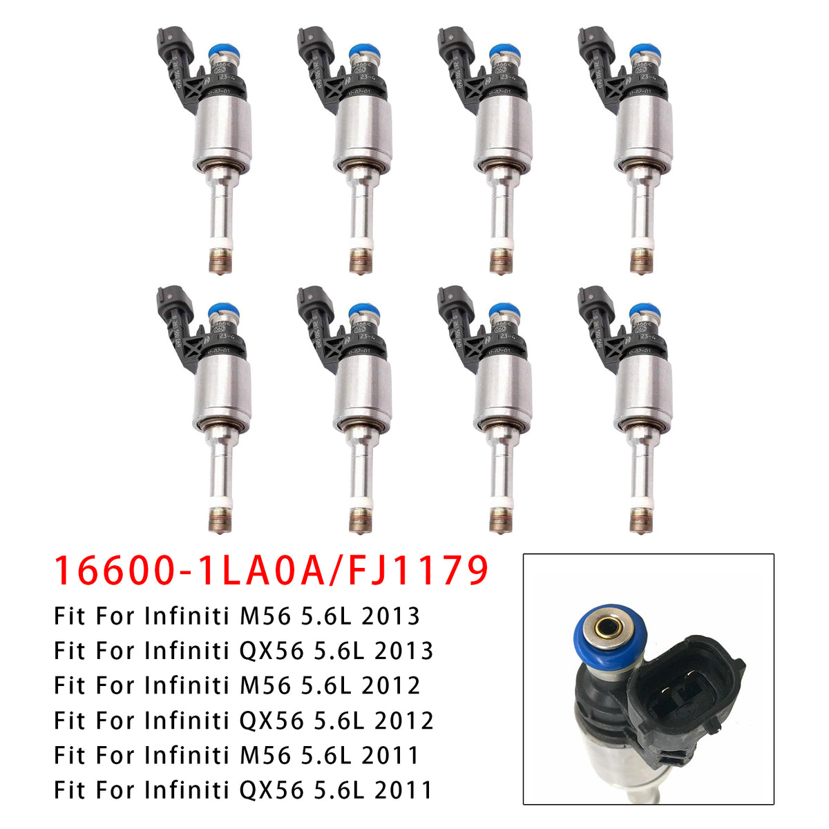 Infiniti M56 QX56 Q70 5.6L 16600-1LA0A FJ1179 8PCS Fuel Injector