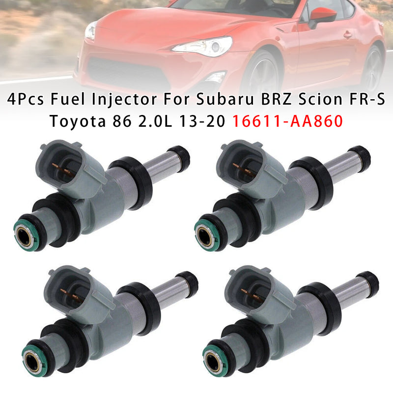 Subaru BRZ Scion FR-S Toyota 86 2.0L 2013-2020 16611-AA860 4PCS Fuel Injector