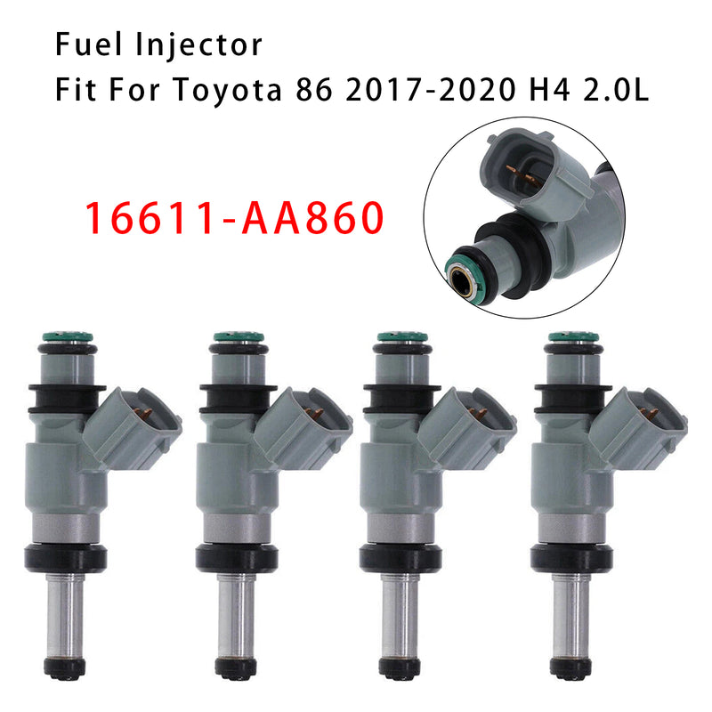 Subaru BRZ Scion FR-S Toyota 86 2.0L 2013-2020 16611-AA860 4PCS Fuel Injector