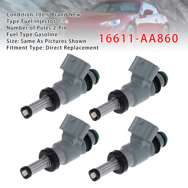 Subaru BRZ Scion FR-S Toyota 86 2.0L 2013-2020 16611-AA860 4PCS Fuel Injector