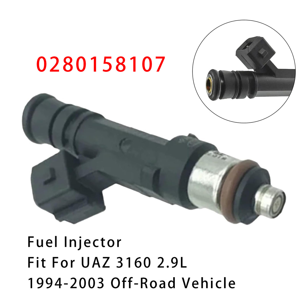 UAZ 3160 2.9L 1994-2003 0280158107 1PCS Fuel Injector