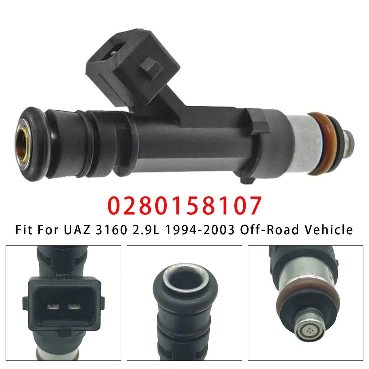 UAZ 3160 2.9L 1994-2003 0280158107 1PCS Fuel Injector