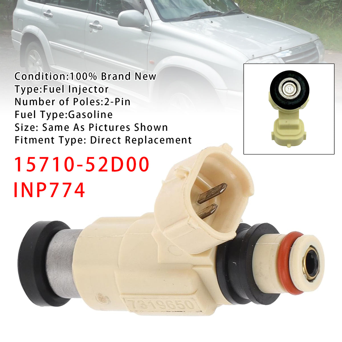 Suzuki Grand Vitara XL-7 2.7L 2001-2006 15710-52D00 INP774 1PCS Fuel Injector