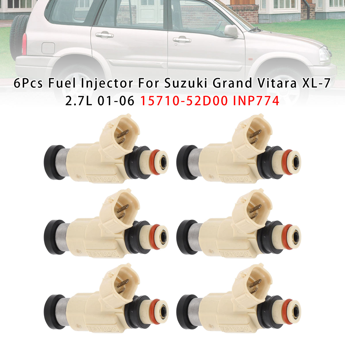 Suzuki Grand Vitara XL-7 2.7L 2001-2006 15710-52D00 INP774 6PCS Fuel Injector