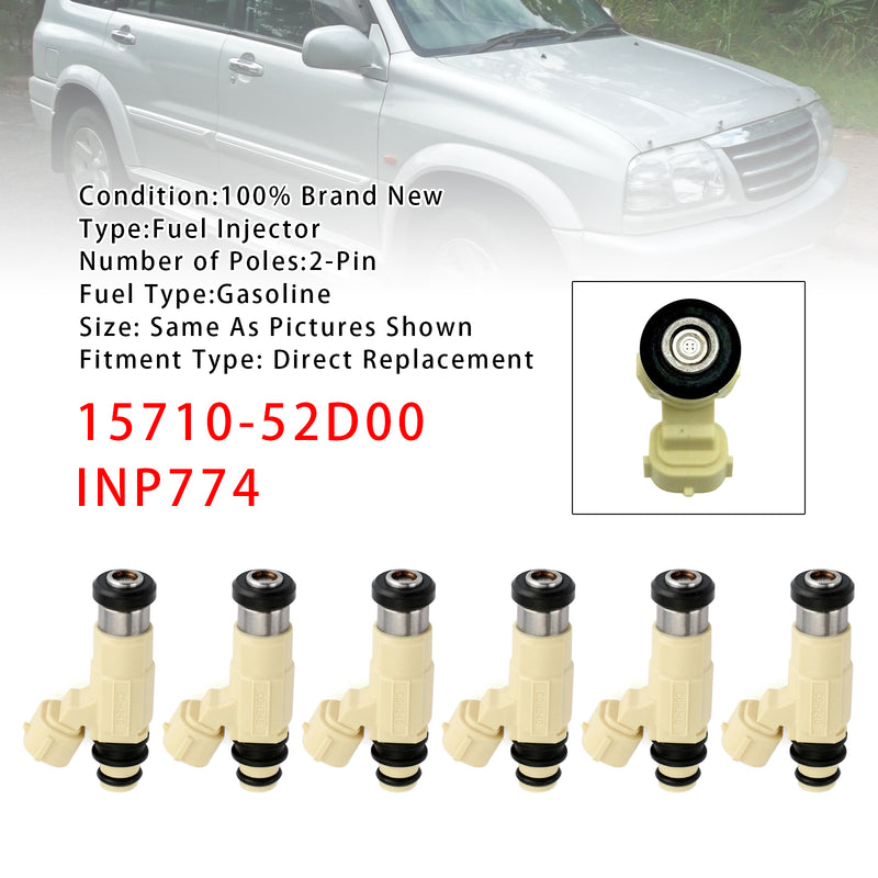 Suzuki Grand Vitara XL-7 2.7L 2001-2006 15710-52D00 INP774 6PCS Fuel Injector