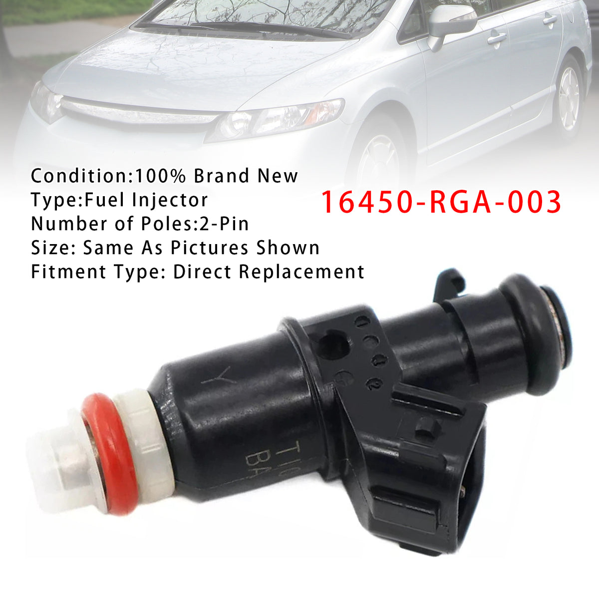 Honda Civic Hybrid 1.3L 1.5L Insight Hybrid 16450-RGA-003 1PCS Fuel Injector