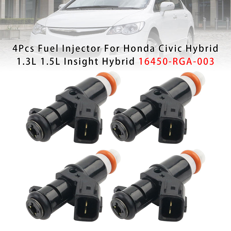 Honda Civic Hybrid 1.3L 1.5L Insight Hybrid 16450-RGA-003 4PCS Fuel Injector