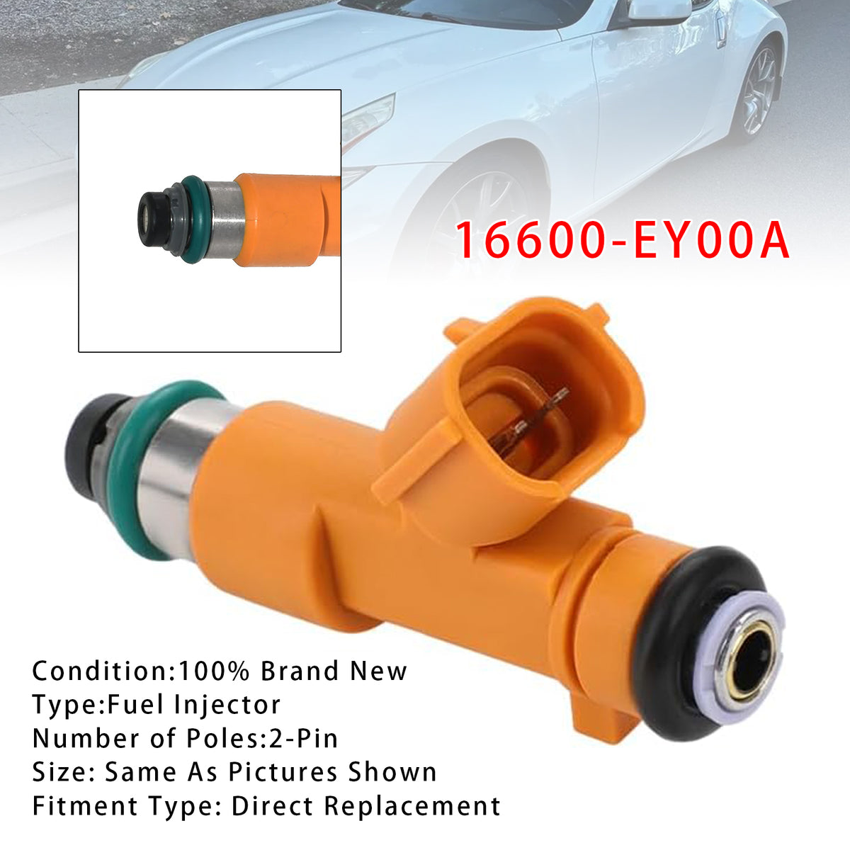 Infiniti G37 Q60 QX70 FX37 Nissan 370Z 3.7L 16600-EY00A 1PCS Fuel Injector