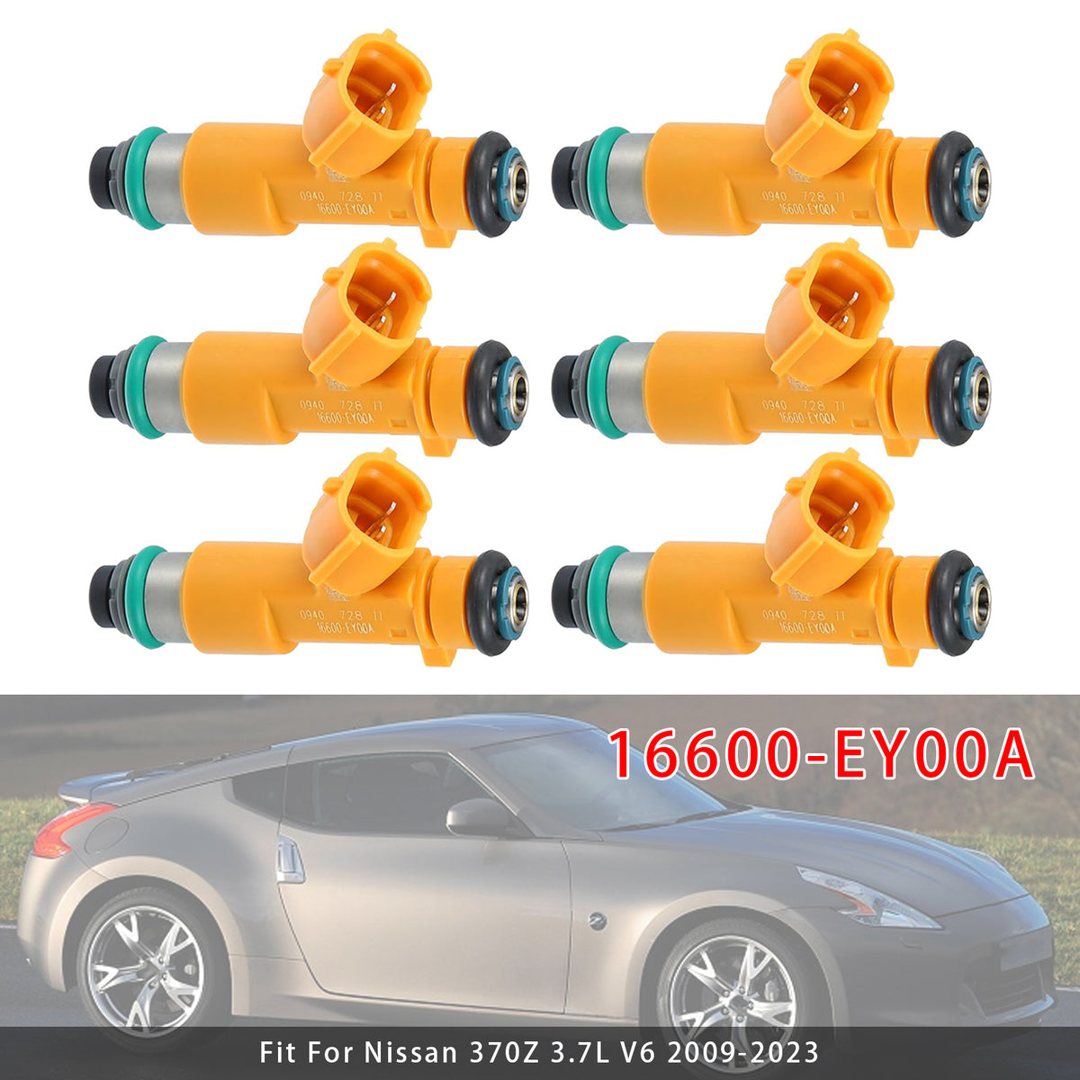 Infiniti G37 Q60 QX70 FX37 Nissan 370Z 3.7L 16600-EY00A 6PCS Fuel Injector