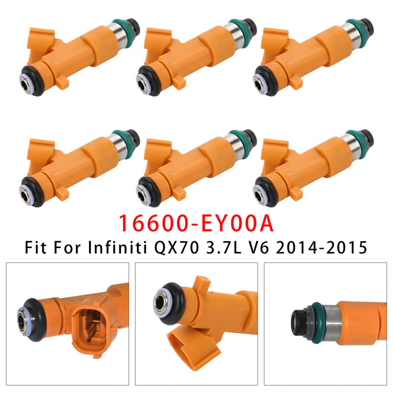 Infiniti G37 Q60 QX70 FX37 Nissan 370Z 3.7L 16600-EY00A 6PCS Fuel Injector