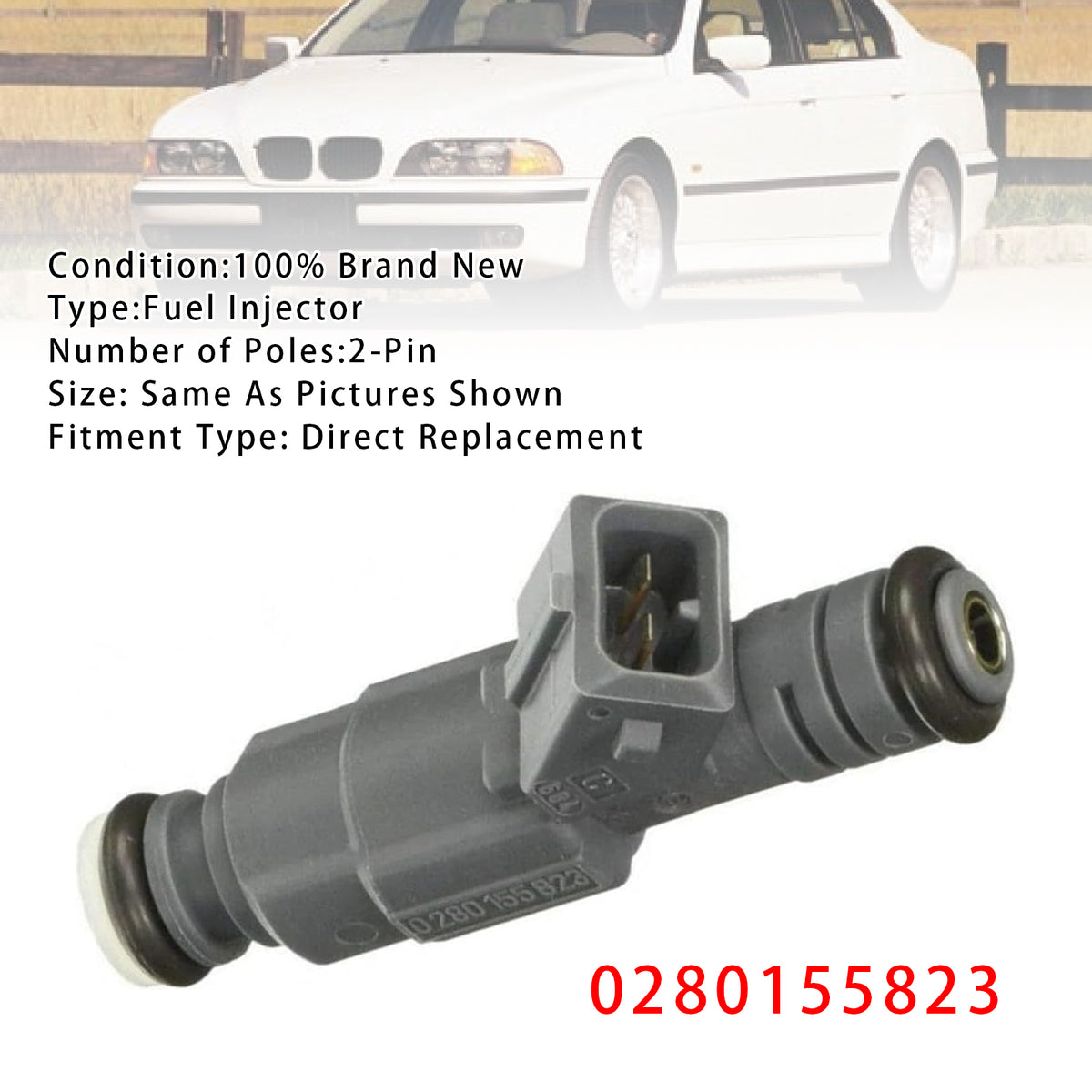 BMW X5 E39 E38 E53 Land Rover Range Rover MK3 0280155823 1PCS Fuel Injector